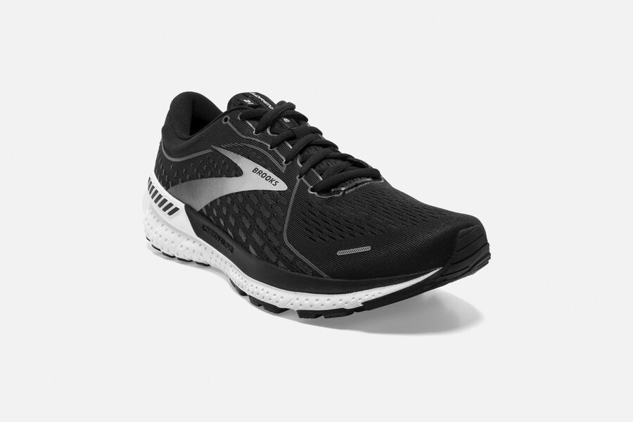 Brooks Running Shoes - Adrenaline GTS 21 Road Mens - Black/White - RXL-587321